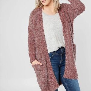 Buckle Lira Miranda Mauve Long Sleeve Open Cardigan Sweater. size Large